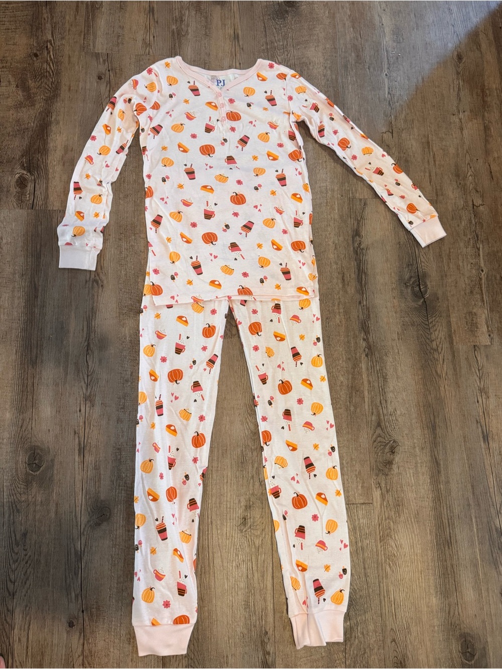 PJ Place Kids Pink Pumpkin Pajama Set - size 10